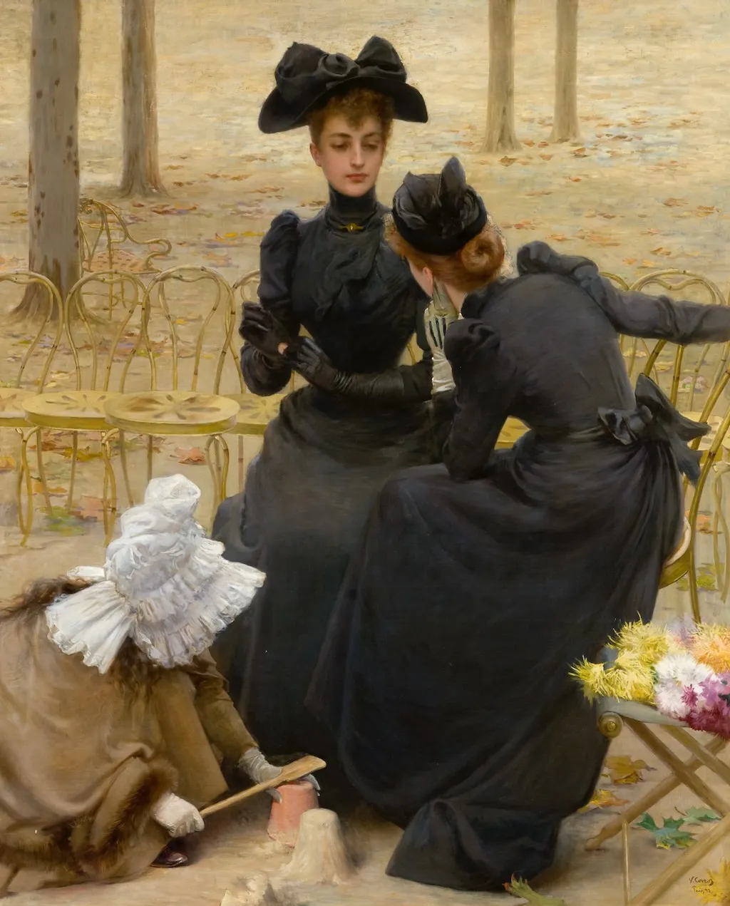 Vittorio matteo corcos istitutrici ai campi elisi 1892