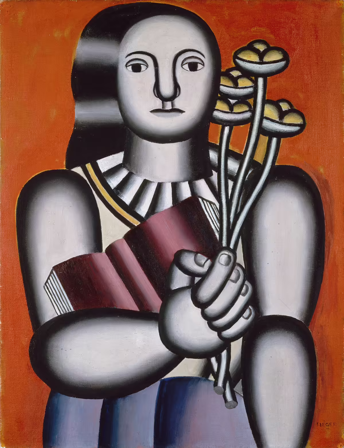 Fernand leger donna con mazzo di fiori 1924