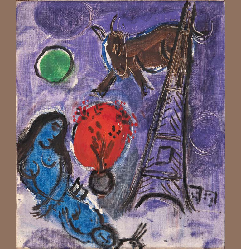 Marc chagall schizzo per saint germain des prés 1952 53