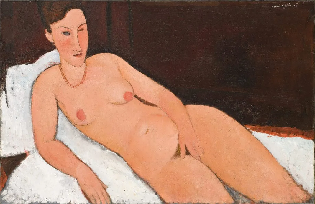Amedeo modigliani nudo con collana di corallo 1917