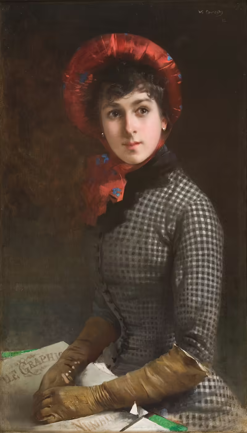 Vittorio Matteo Corcos, l'inglesina, 1882 olio su tela, 93 x 52 cm