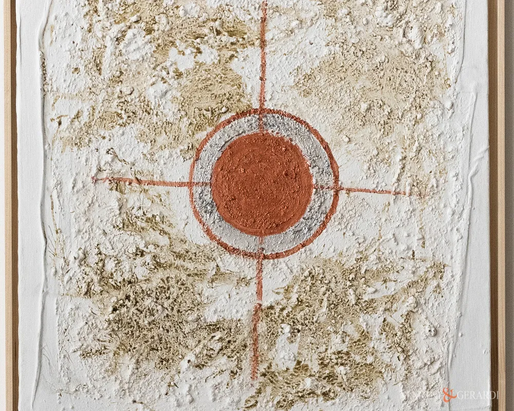 Ettaglio quadri moderni particolari cerchio bronzo argento linee intersecate