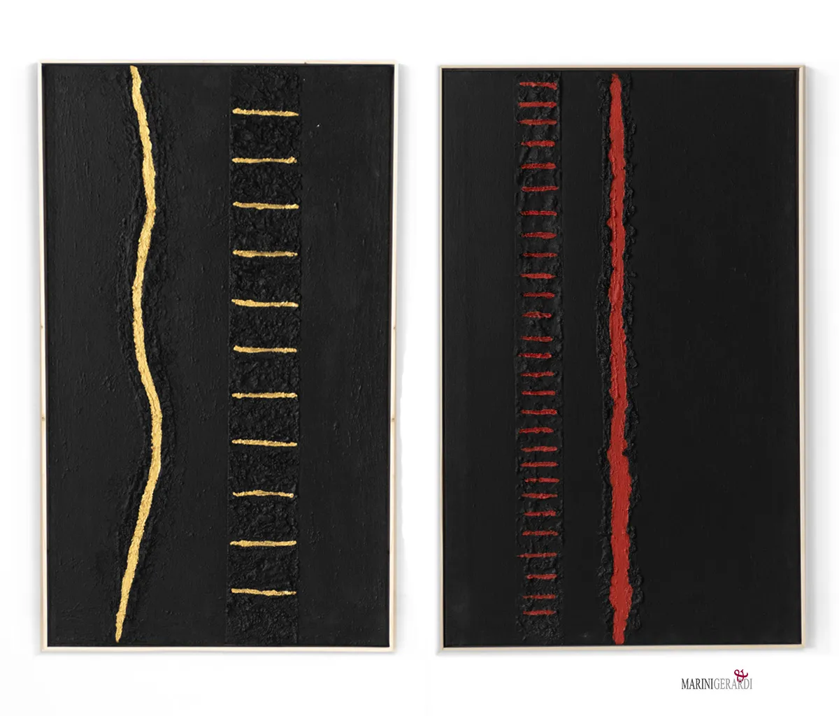 Infinito lotto mk255 quadri su tela moderni nero rosso 70x120