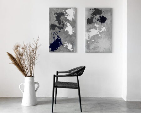 Quadri arredo interni nome terra cielo 60x100 colore grigio blu