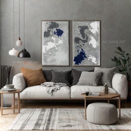 Quadri arredo terra cielo salotto divano lampade tappeto