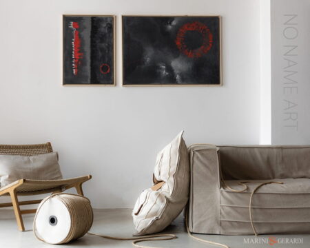 Quadri moderni su tela il metafisico nero rosso