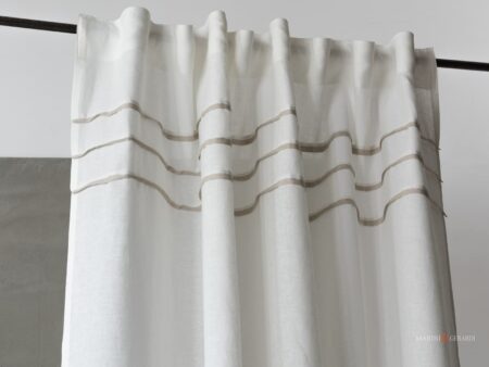 Tenda interni lino con plisse asole a scomparsa particolare