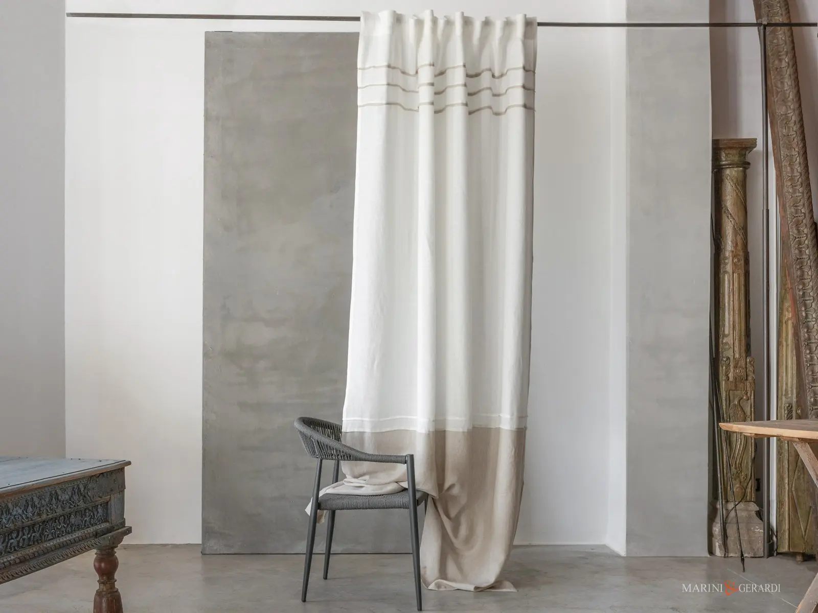 Tenda interni lino doppio colore per camera da letto