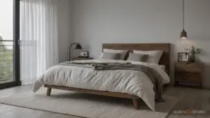 Tendaggi Interni in lino stanza da letto colori neutri