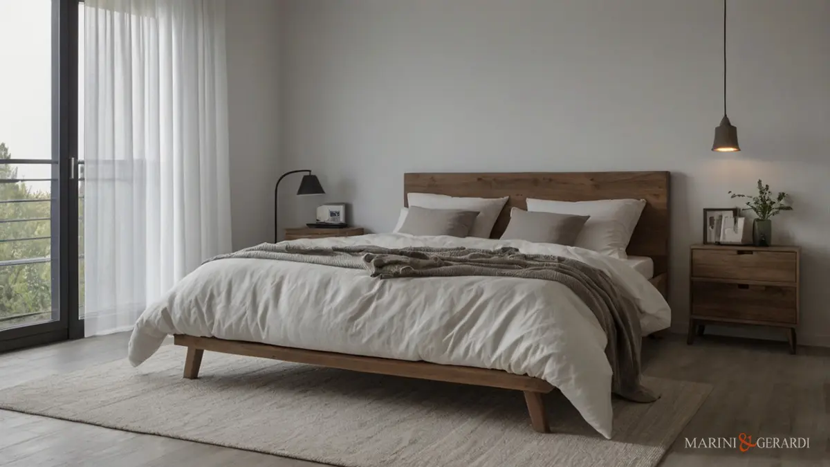 Tendaggi Interni in lino stanza da letto colori neutri