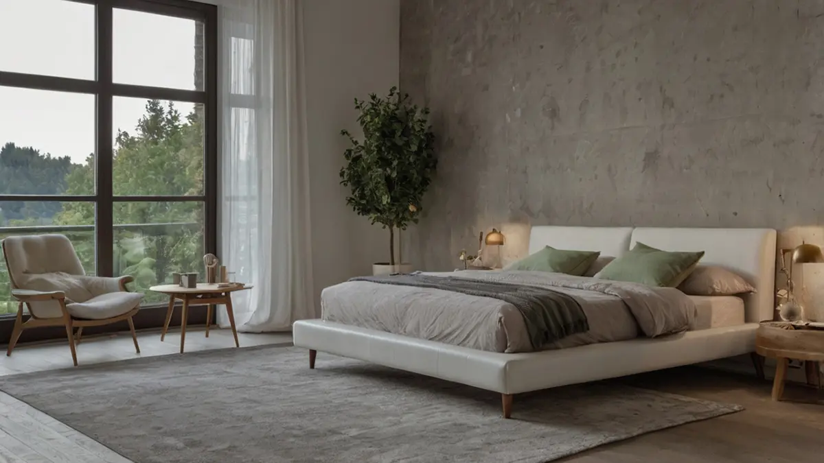 Terndaggi interni stanza da letto di lino colori neutri