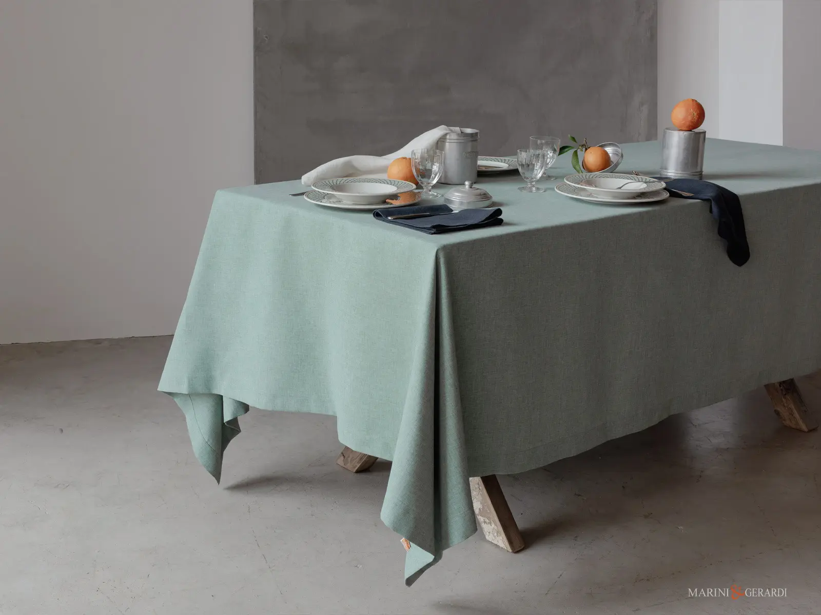 Tovaglia cucina rettangolare salvia 140x170