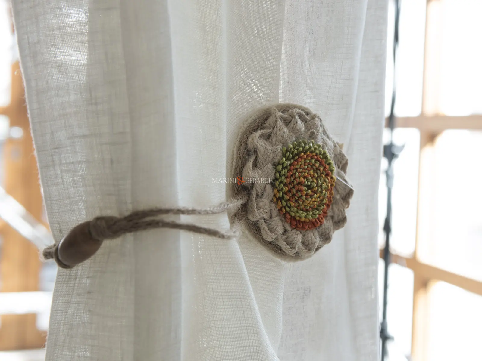 Fermatende calamita per tende da interno design con 2 fiori a magnete