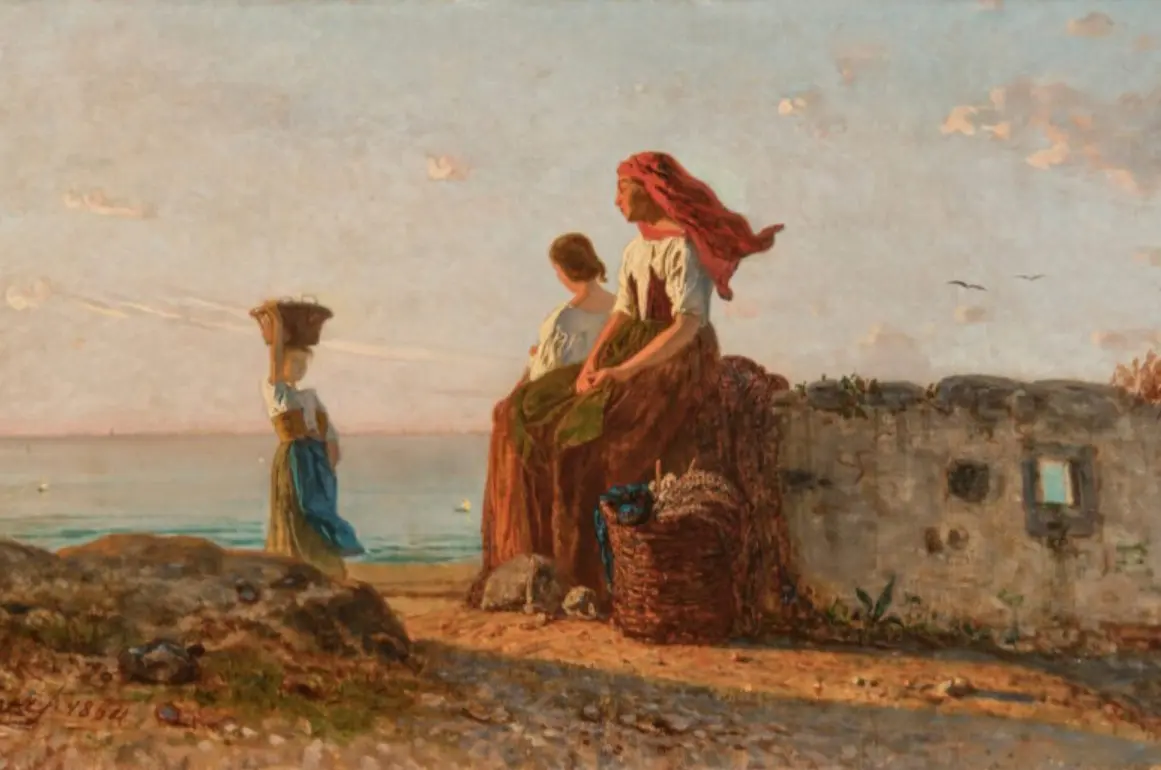 Giovanni fattori sulla spiaggia donne a castiglioncello 1866