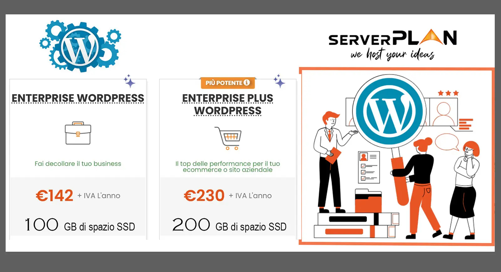 Enterprise enterpriceplus wordpress offerta 100 200 gb