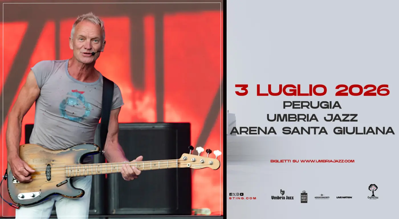 Sting tour 2026 umbria jazz perugia 3 luglio arena santa giulia