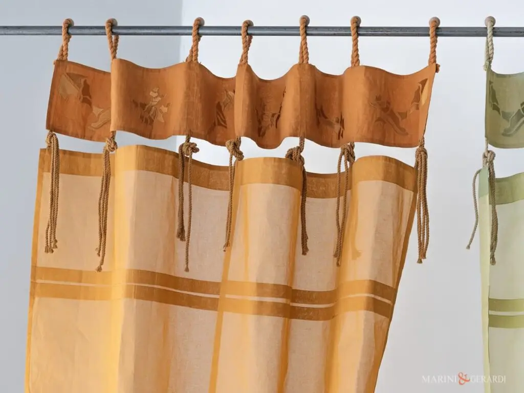 Tende per casa moderne organza di cotone con ricamo